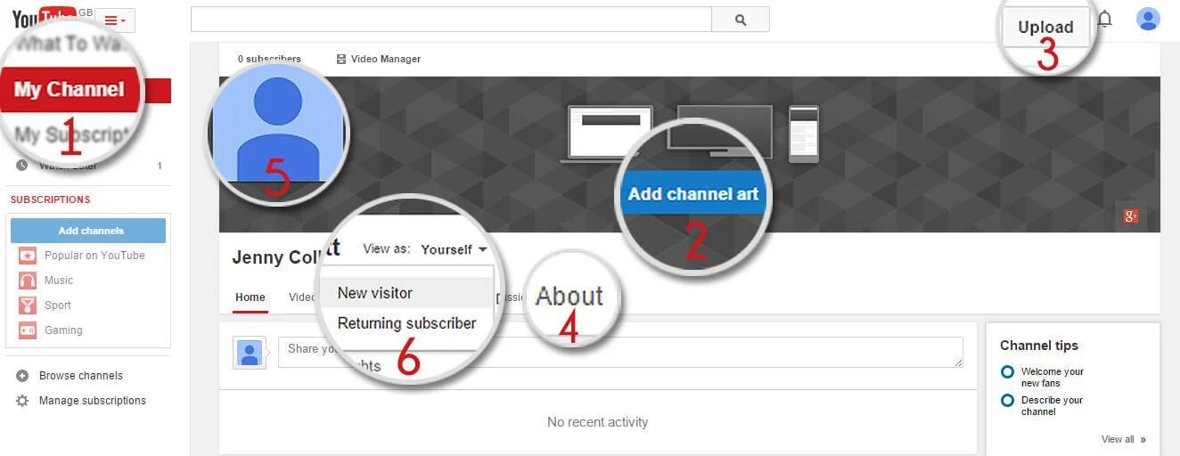How To Create A Youtube Channel step 3
