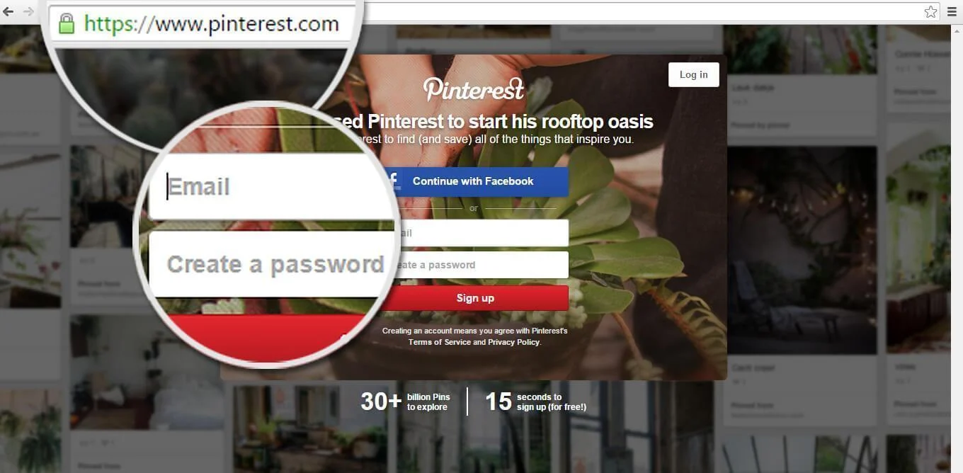 How To Set Up A Pinterest Account step 1