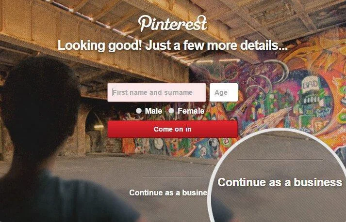How To Set Up A Pinterest Account step 2