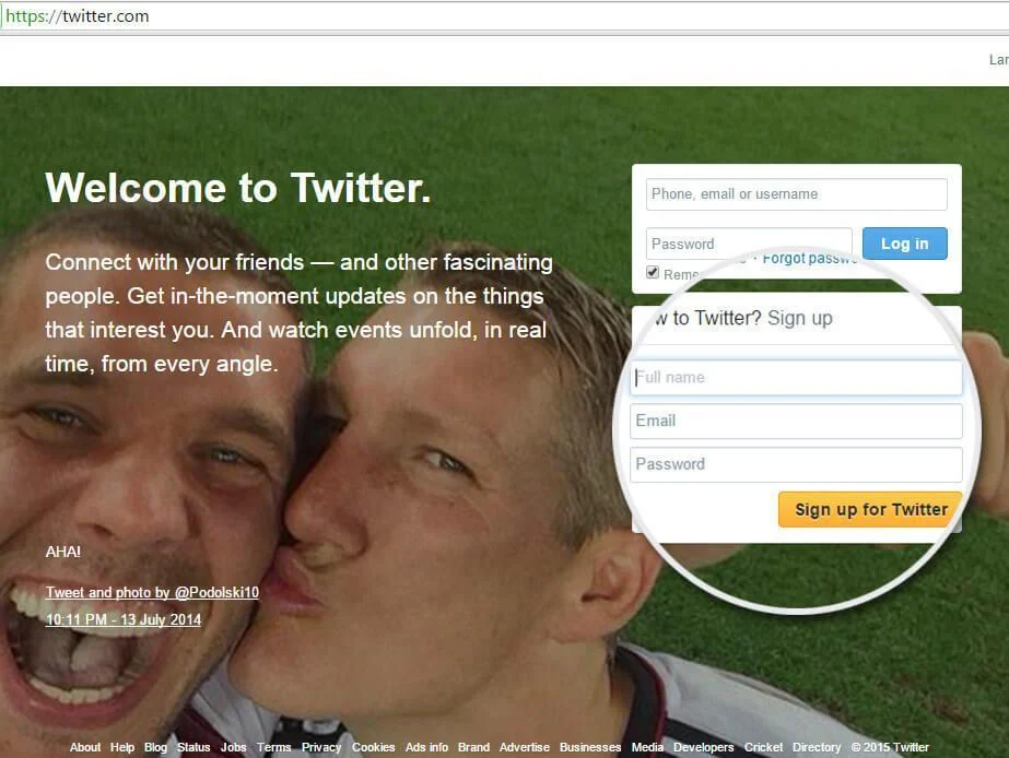 How To Set Up A Twitter Account step 1