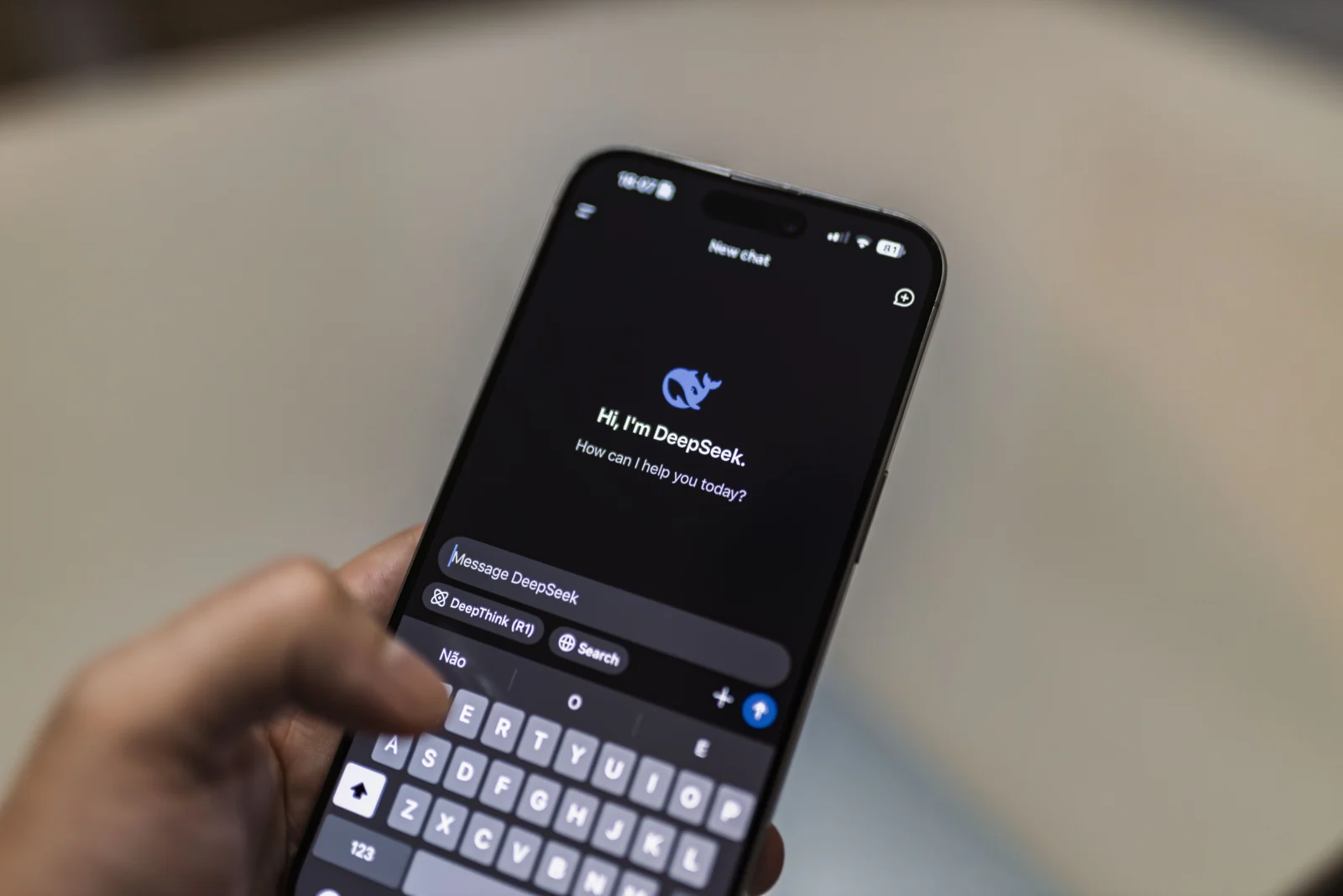 AI chatbot providing customer support on a mobile phone